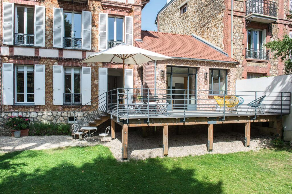 Extension maison meulière avec terrasse Saint Cloud